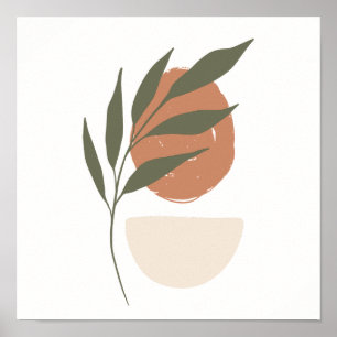 Organic Simple Boho Teckning Boho Chic Aesthetic Poster