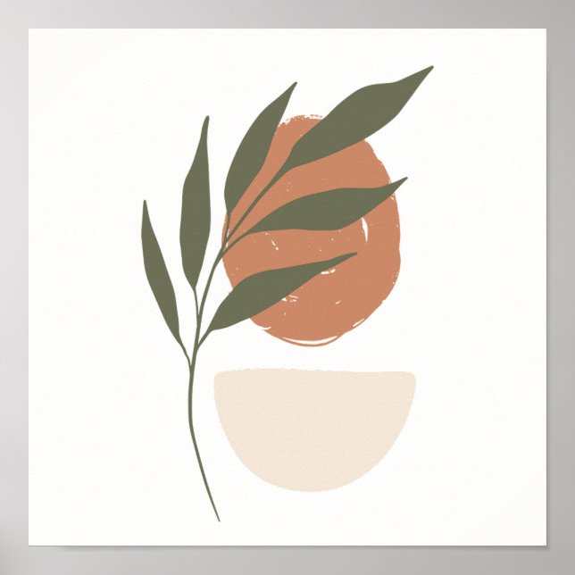 Organic Simple Boho Teckning Boho Chic Aesthetic Poster (Framsidan)