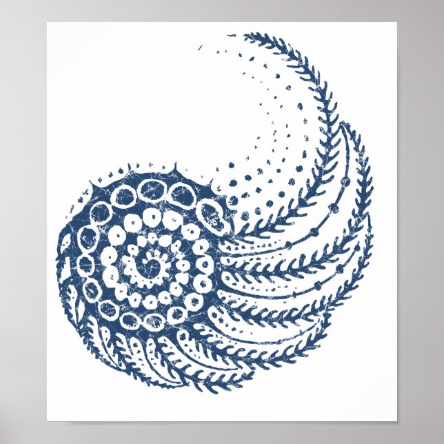 Organic spiral blue poster (Framsidan)