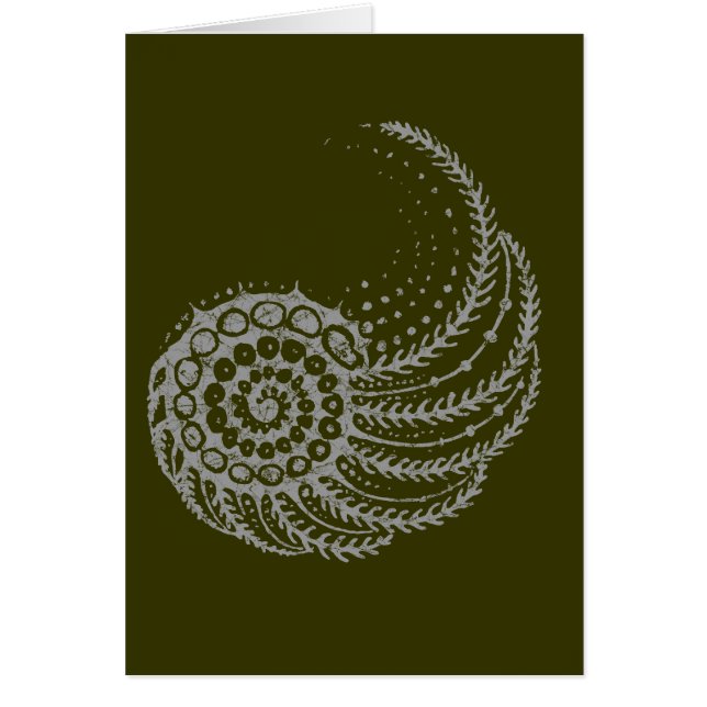 Organic spiral grått hälsningskort (Framsidan)