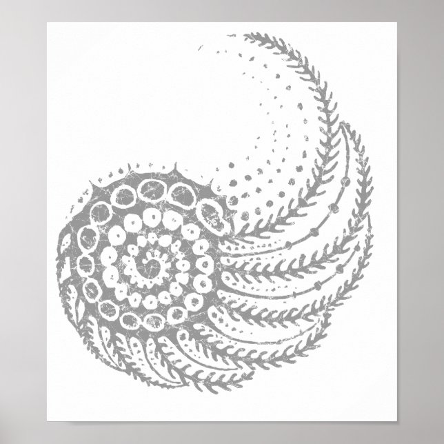 Organic spiral grått poster (Framsidan)