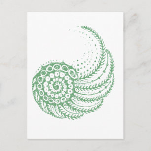 Organic spiral grönt vykort
