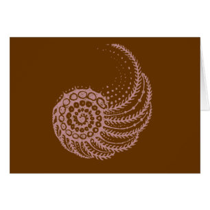 Organic spiral rosa hälsningskort