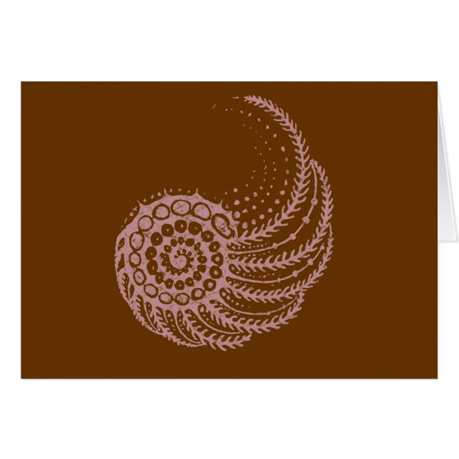 Organic spiral rosa hälsningskort (Framsidan Horizontal)