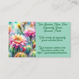 Organic Succulent Cactus Floral Shop Sales Visitkort