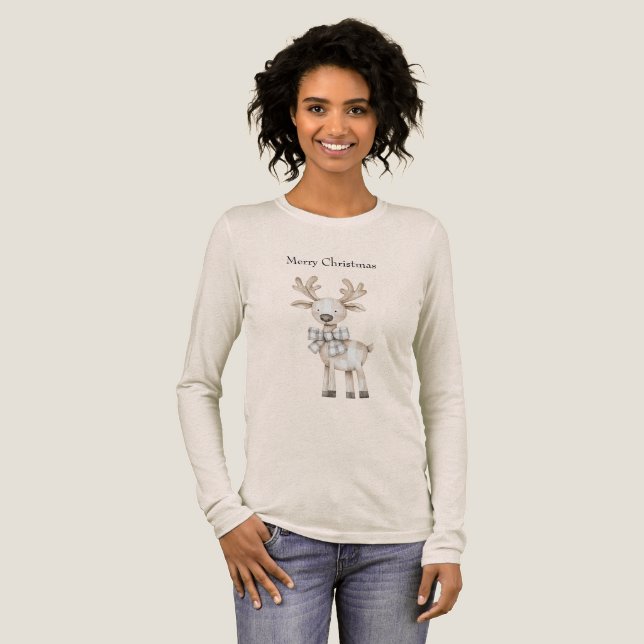 Organic Tan Cream Play Rand julrenar T Shirt (Hel framsida)