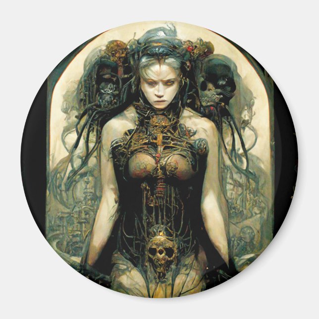 Organic Tech Woman Fantasy Sci-Fi Magnet (Framsidan)