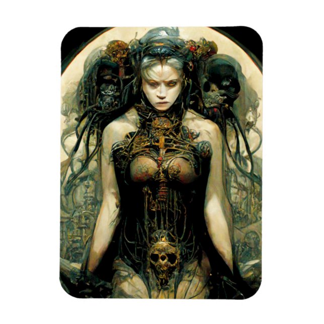 Organic Tech Woman Fantasy Sci-Fi Magnet (Vertikal)
