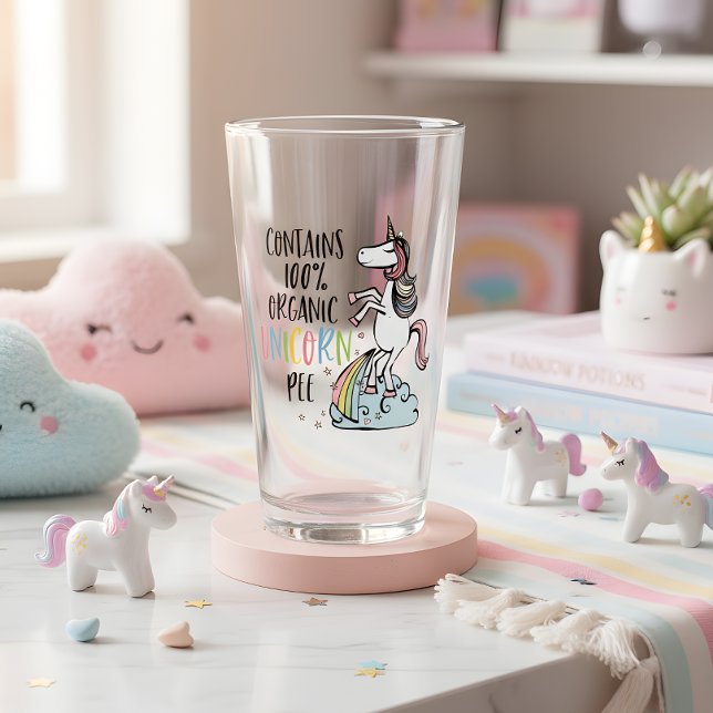 Organic Unicorn Pee Funny Unicorn Glaskopp (Find out and crack up your friends and work colleagues with this hilarious 100% organic unicorn pee)