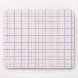 Organic Wobbly Check Grid Pattern Dusty Lilac Musmatta
