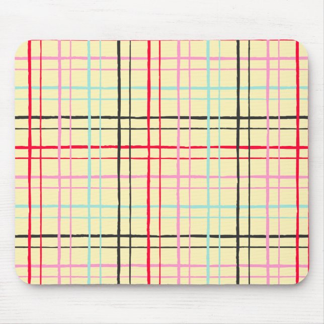 Organic Wobbly Check Grid Pattern Retro Pop Musmatta (Framsidan)