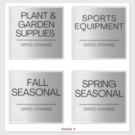 Organisationens Silver-etiketter för lagring Klistermärken