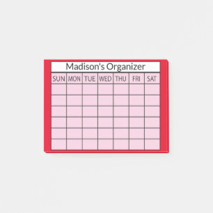 Organisatör för månadsplanering post-it block