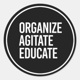 ORGANISERA AGITAT EDUCATE - White - Runt Klistermärke