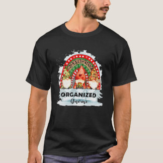 Organiserad Gnome som matchar julens regnbåge Leo T Shirt