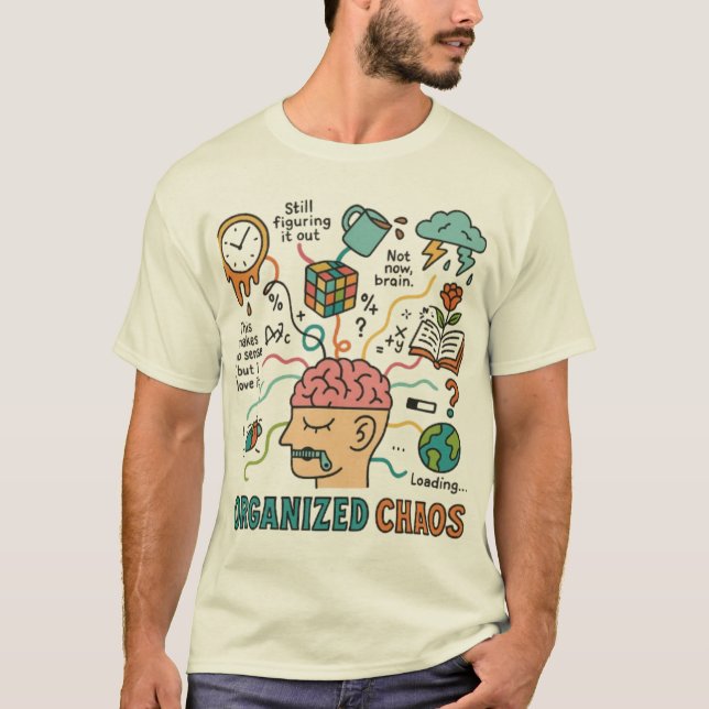 Organiserad kaos - en färgfull mind Karta T Shirt (Framsida)