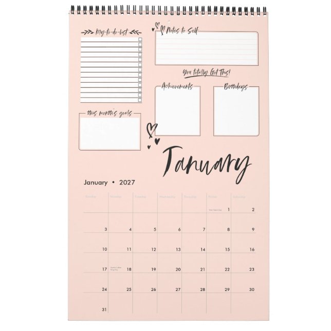 Organiserad kaos Motivational Monthly Planning Kalender (Jan 2027)
