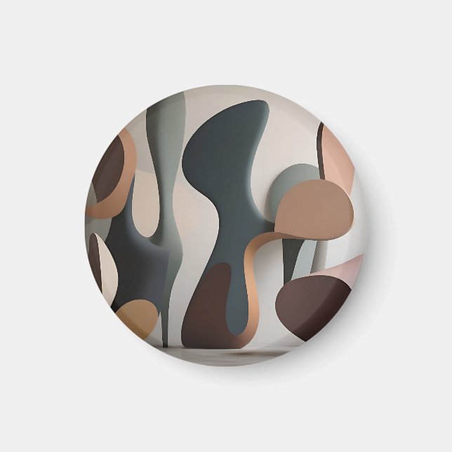 Organisk Abstrakt Skulptural Modern  Magnet (Framsidan)