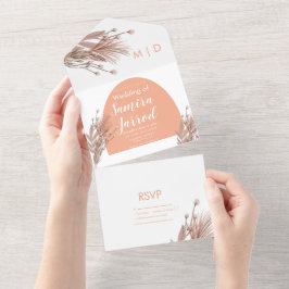 Organisk Bågform och Pampas Boho Bröllop