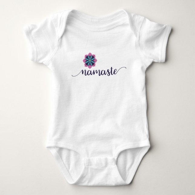 organisk bebisbodysuit för namaste t shirt (Framsida)