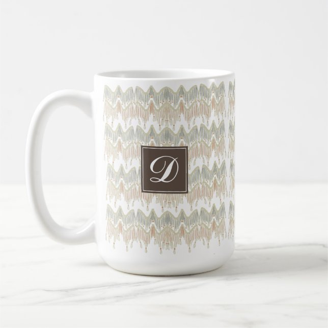 Organisk Boho Abstrakt Makramé Naturlig Hängande Kaffemugg (Vänster)