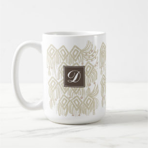 Organisk Boho Abstrakt Makramé Naturliga Färger Kaffemugg
