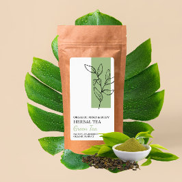 Organisk Grönt Tea Herbal Tea Business Label Fraktsedel