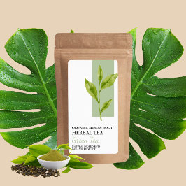 Organisk Grönt Tea Herbal Tea Business Label Fraktsedel
