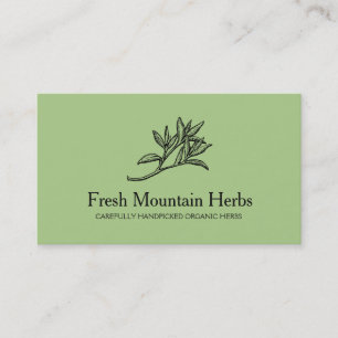 Organisk Herbalist Herb Gardener Holistic Health 2 Visitkort