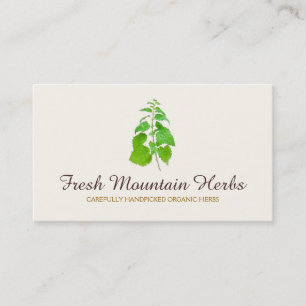 Organisk Herbalist Herb Gardener Holistic Health Visitkort