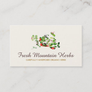 Organisk Herbalist Herb Gardener Holistic Health Visitkort