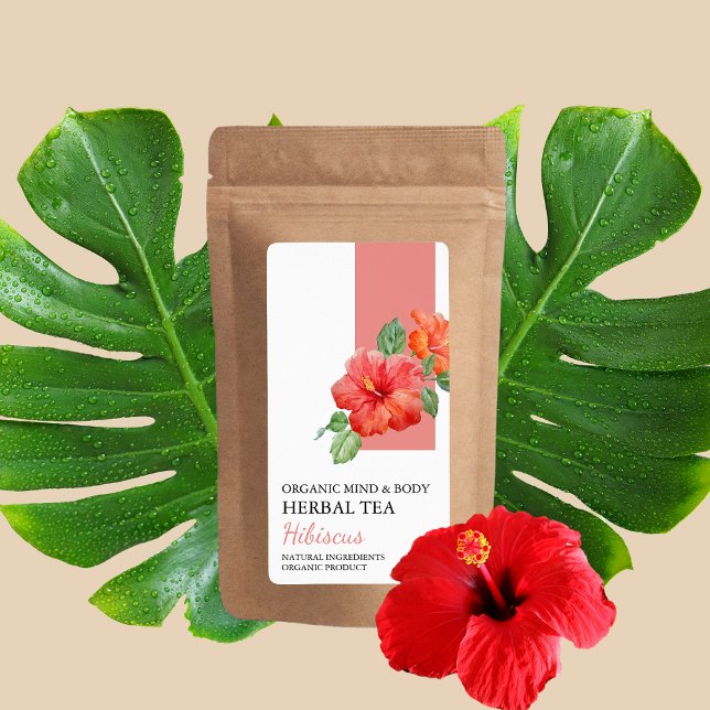 Organisk Hibiscus Herbal Tea Business Label Fraktsedel (Skapare uppladdad)