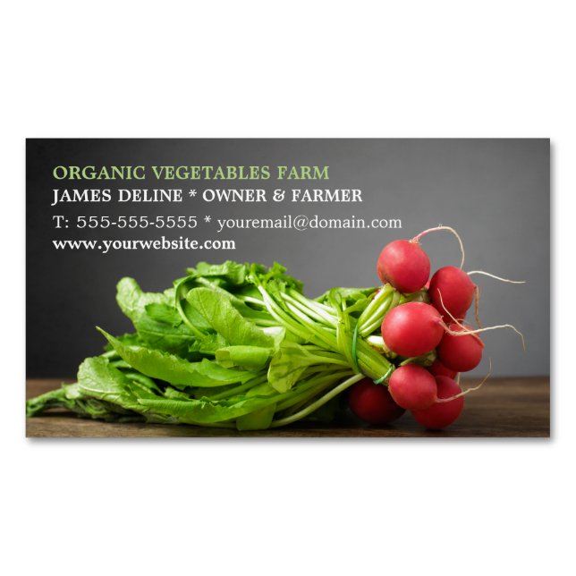 Organisk lantgård för modern Radish/ Visitkortmagnet (Framsida)