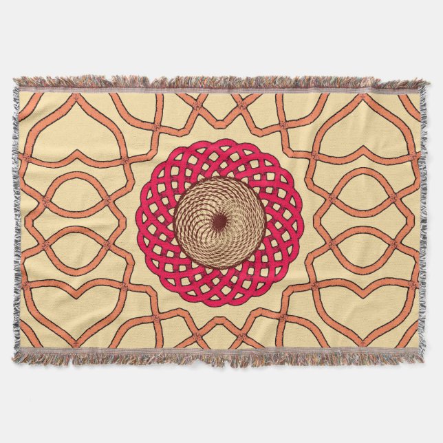 Organisk Mandala Spiraldesign Filt (Framsidan)