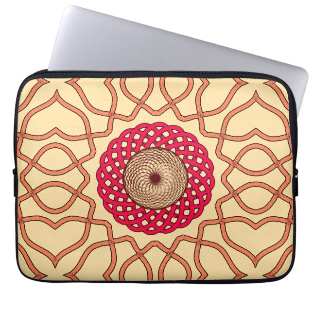 Organisk Mandala Spiraldesign Laptop Fodral (Framsidan)
