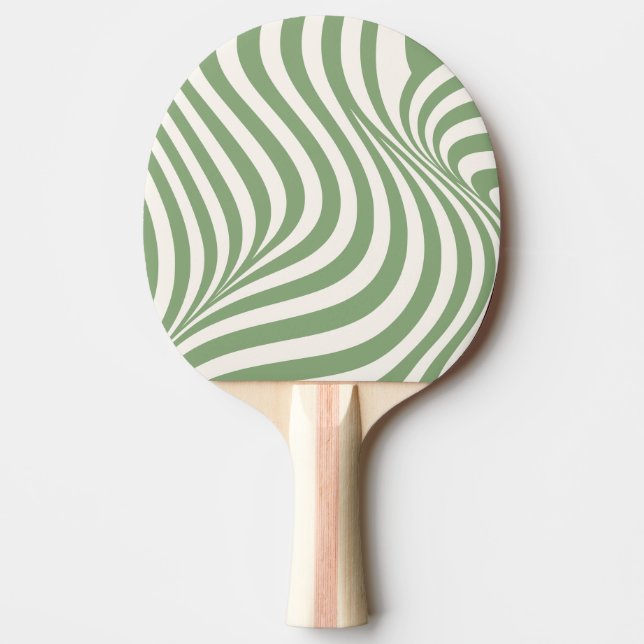 Organisk Minimalism Abstrakt Matcha Grön Kräm Pingisracket (Framsidan)