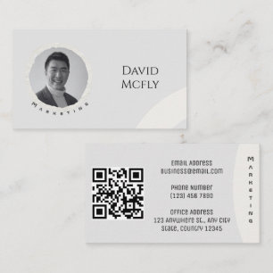 Organisk minimalist med QR-kod Visitkort