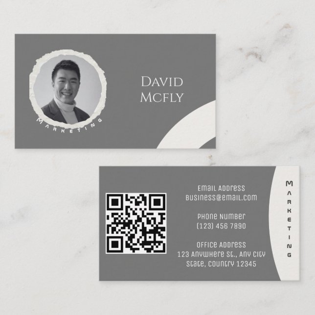 Organisk minimalist med QR-kod Visitkort (Fram/baksida)