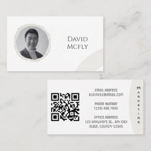 Organisk minimalist med QR-kod Visitkort