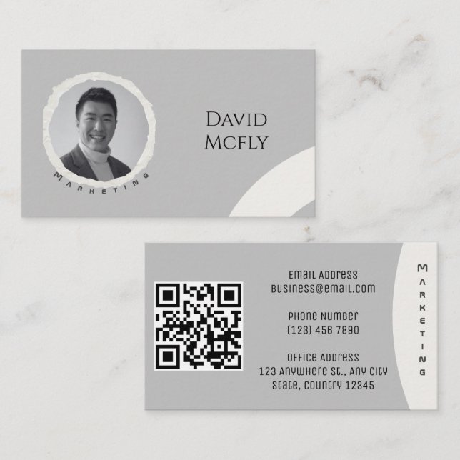 Organisk minimalist med QR-kod Visitkort (Fram/baksida)