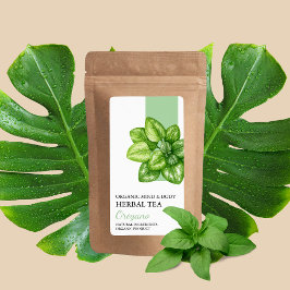 Organisk Oregano Herbal Tea Business Label Fraktsedel