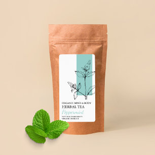 Organisk peppermynt Herbal Tea - affärsetikett Fraktsedel