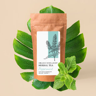 Organisk peppermynt Herbal Tea - affärsetikett Fraktsedel