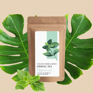 Organisk peppermynt Herbal Tea - affärsetikett Fraktsedel