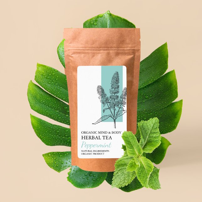 Organisk peppermynt Herbal Tea - affärsetikett Fraktsedel (Skapare uppladdad)