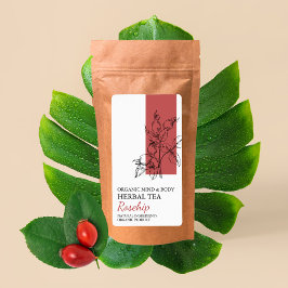 Organisk rosehip Herbal Tea Business Label Fraktsedel