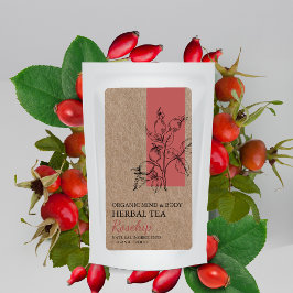 Organisk Rosehip Herbal Tea Kraft Business Label Fraktsedel
