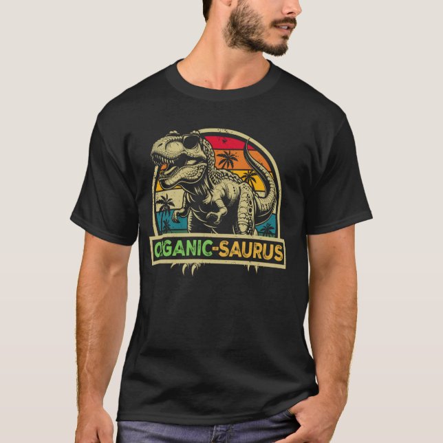 Organisk-Saurus T Rex Dinosaurie Organisk Saurus F Shirt (Framsida)