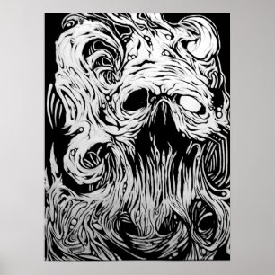 organisk skalleaffisch poster