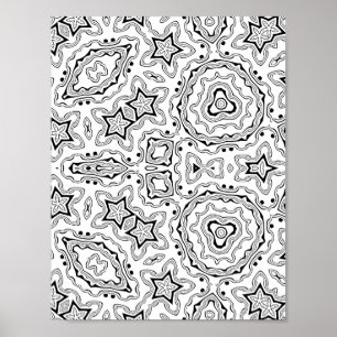 Organisk småsten Mandala Mönster Målarbild Konst Poster